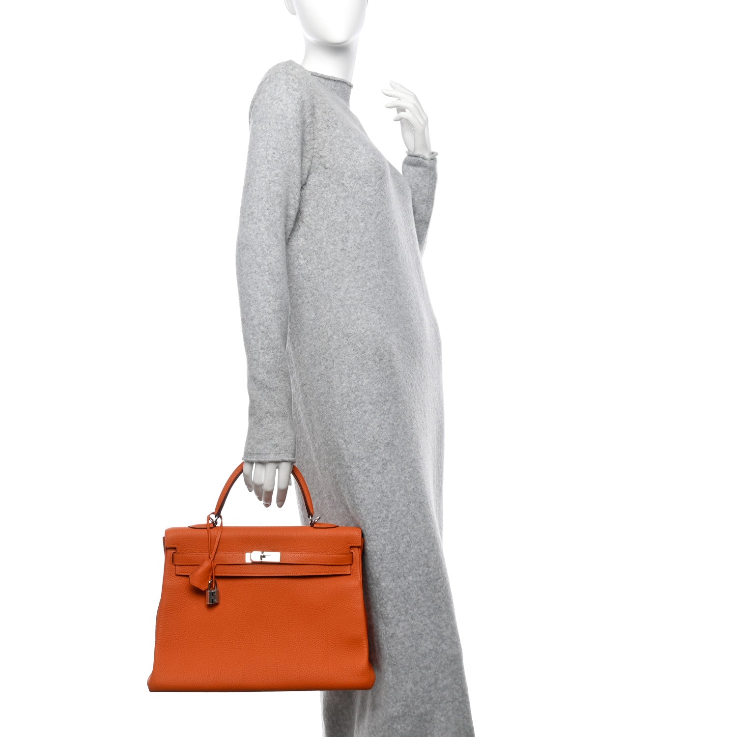 Hermes Togo Kelly Retourne 35 Orange 2 of 12