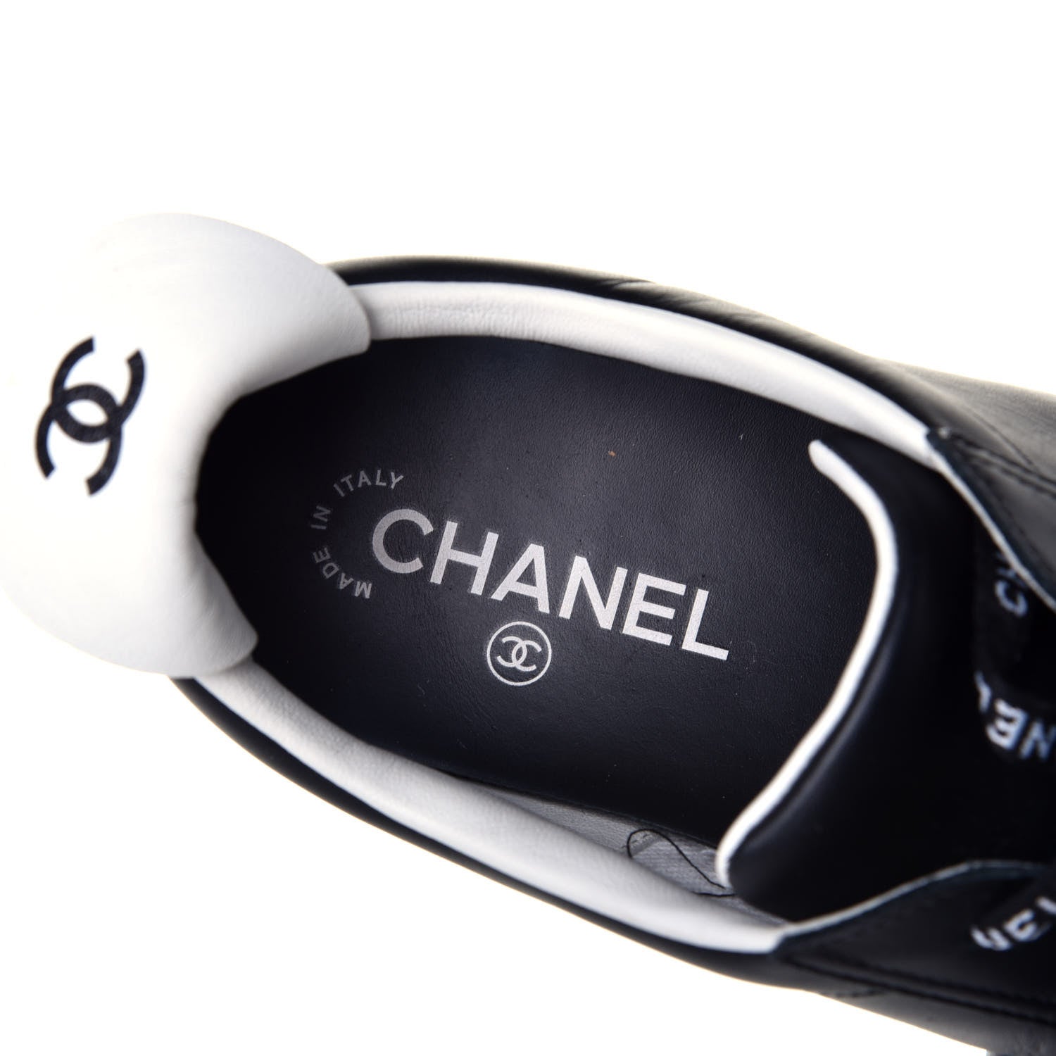 Chanel Calfskin CC Womens Sneakers 42 Black 8 of 9