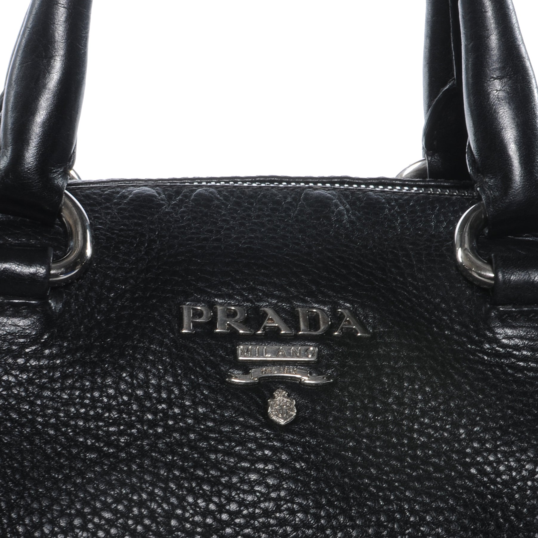 Prada Vitello Daino Shoulder Bag Black 3 of 8