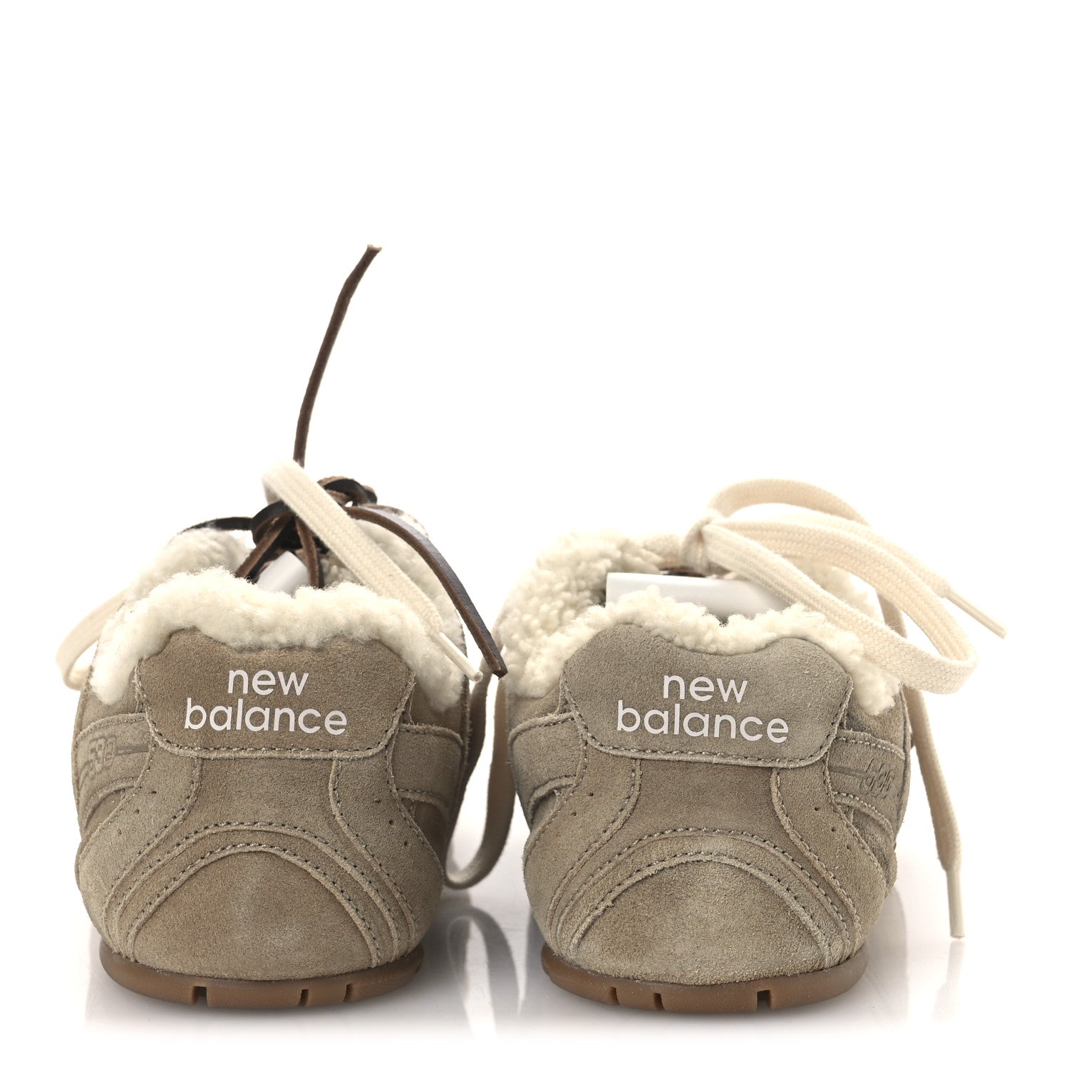 Miu Miu X NEW BALANCE Suede Shearling 530 SL Sneakers 36 Bleached Ecru 6 of 10