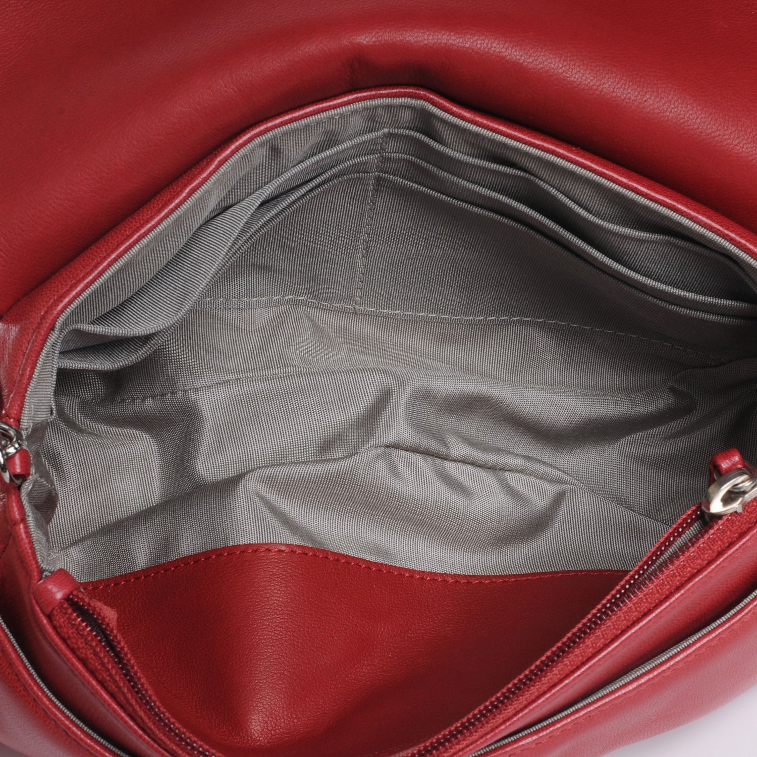 Chanel Lambskin Half Moon Wallet On Chain Bag Red 8 of 9