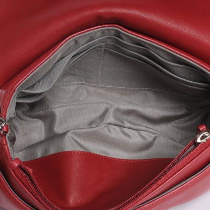 Chanel Lambskin Half Moon Wallet On Chain Bag Red 8 of 9