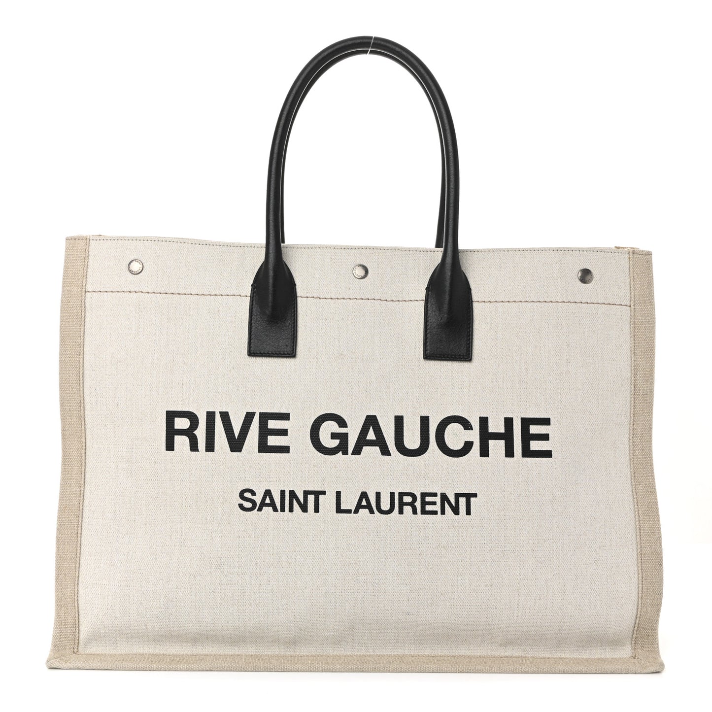 Linen Calfskin Rive Gauche Tote Optic White