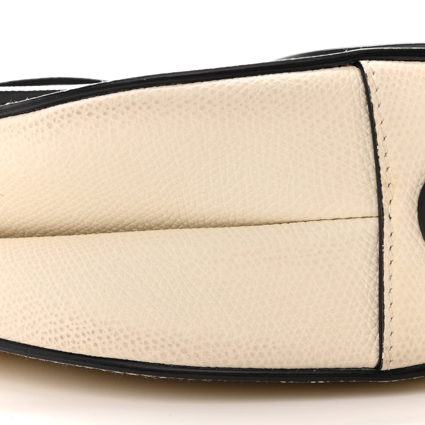 Grained Calfskin Saddle Bag White