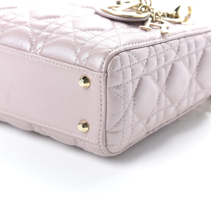 Christian Dior Metallic Lambskin Cannage Mini Lady Dior Lotus 7 of 9