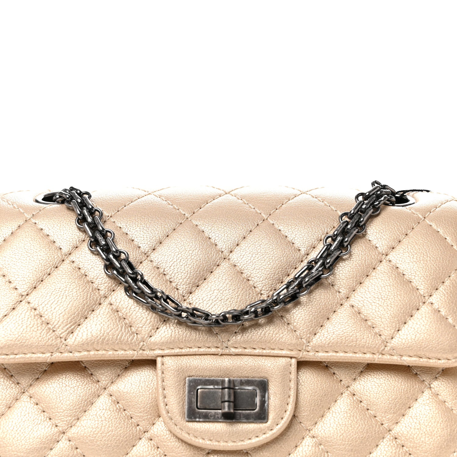Chanel Metallic Sheepskin Quilted 2.55 Reissue Mini Flap Beige 8 of 11