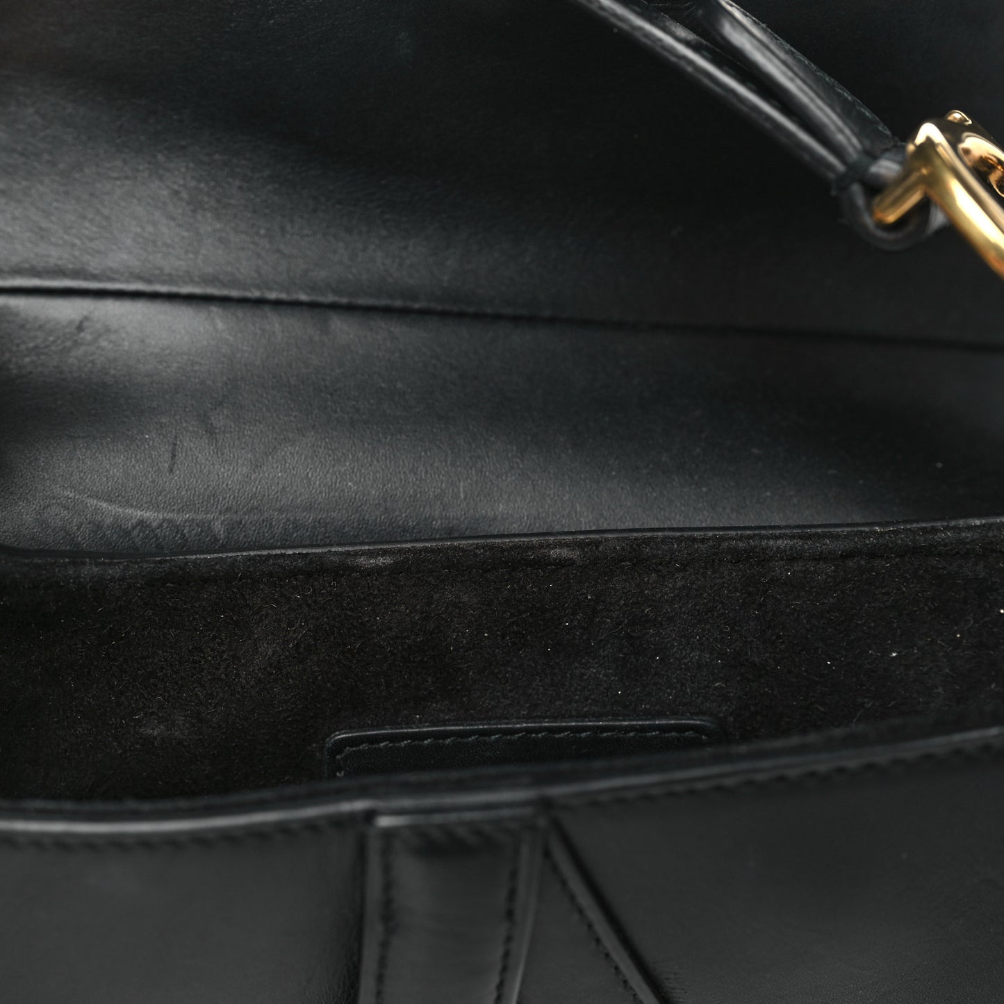 Calfskin Mini Saddle Bag Black