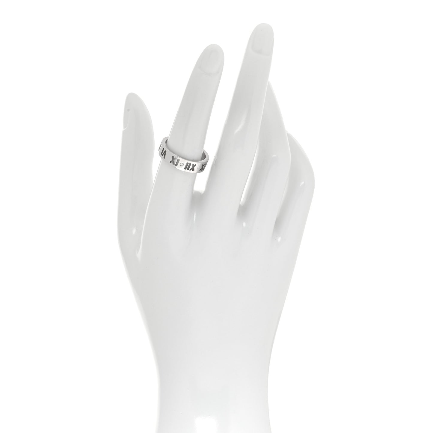 18K White Gold Diamond Wide Atlas Pierced Ring 54 6.75