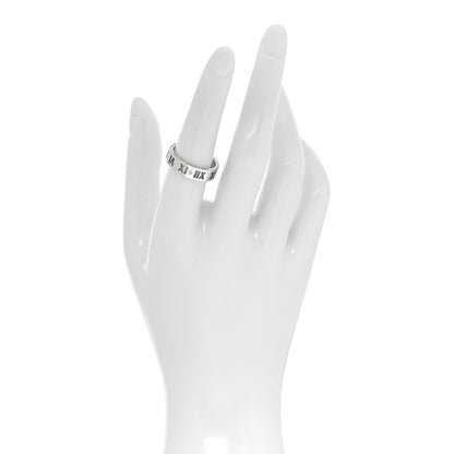 Tiffany 18K White Gold Diamond Wide Atlas Pierced Ring 54 6.75 2 of 5