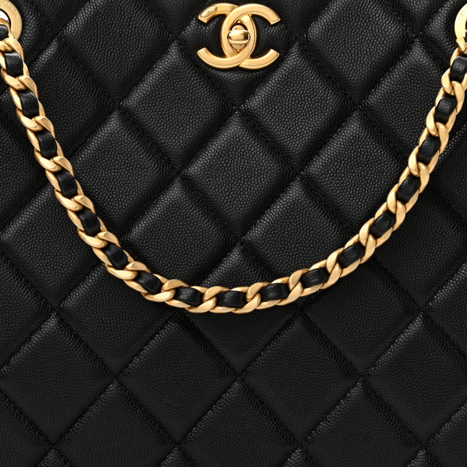 Chanel Caviar Quilted Sweet Classic Shopping Tote Black 8 of 10