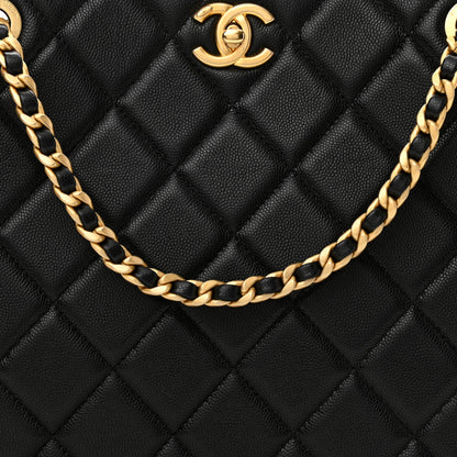 Chanel Caviar Quilted Sweet Classic Shopping Tote Black 8 of 10