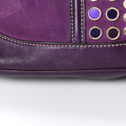 Gucci Suede Studded Large Jackie Shoulder Bag Purple 11 of 15