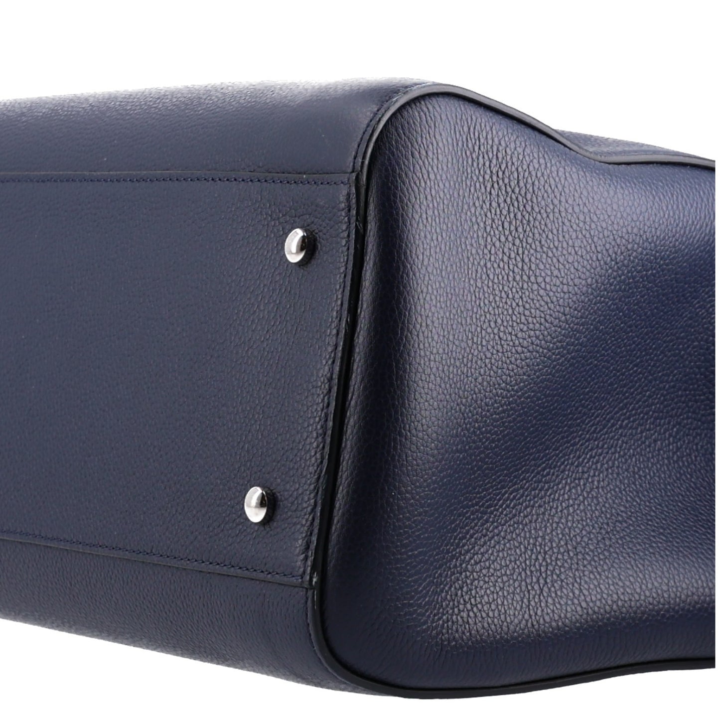 Grained Calfskin Large Neo Executive Shopper Tote Dark Blue