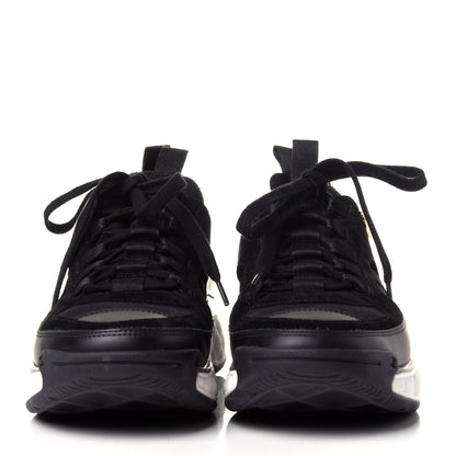 Chanel Fabric Calfskin Suede CC Sneakers 38.5 Black 2 of 11