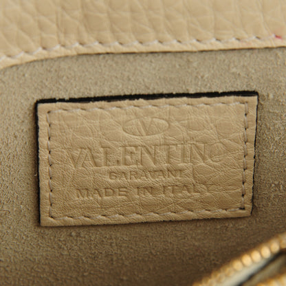 Valentino Garavani Pebbled Calfskin Rockstud Wallet on Chain Light Ivory 7 of 8