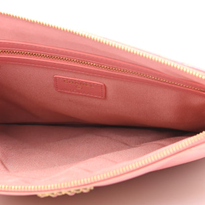 Chanel Iridescent Calfskin Quilted Large Chanel 19 Pouch Pink 6 of 6