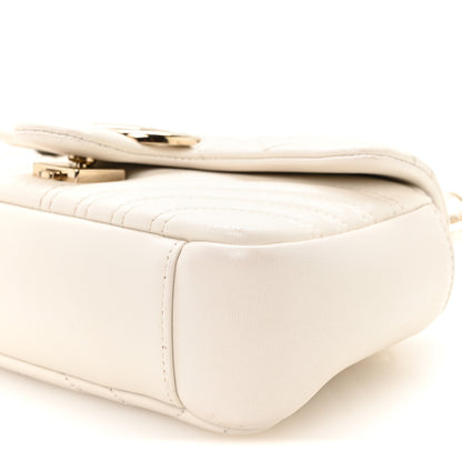 Gucci Lambskin Matelasse Small GG Marmont Shoulder Bag White 10 of 11
