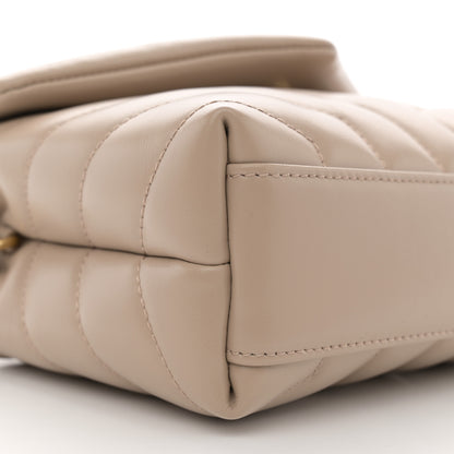Saint Laurent Calfskin Y Quilted Monogram Toy Loulou Crossbody Bag Dark Beige 9 of 11
