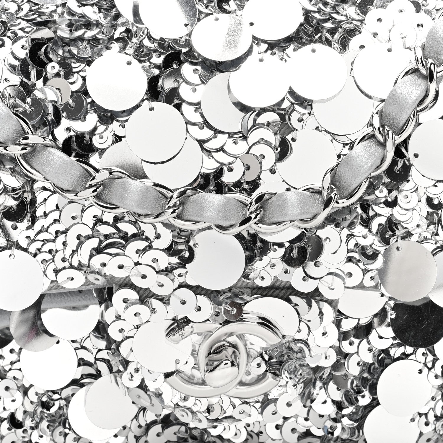 Chanel Sequin Mini Rectangular Flap Silver 8 of 10