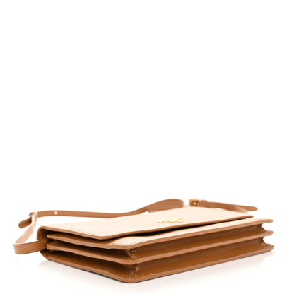 Prada Saffiano Metal Flap Wallet With Strap Caramel 4 of 9