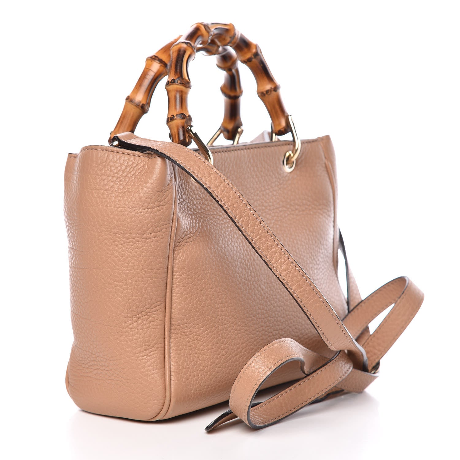 Gucci Cellarius Calfskin Mini Bamboo Shopper Tote Camelia 3 of 9