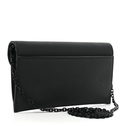 Christian Dior Ultra Matte Calfskin Saddle Chain Wallet Pouch Black 4 of 18