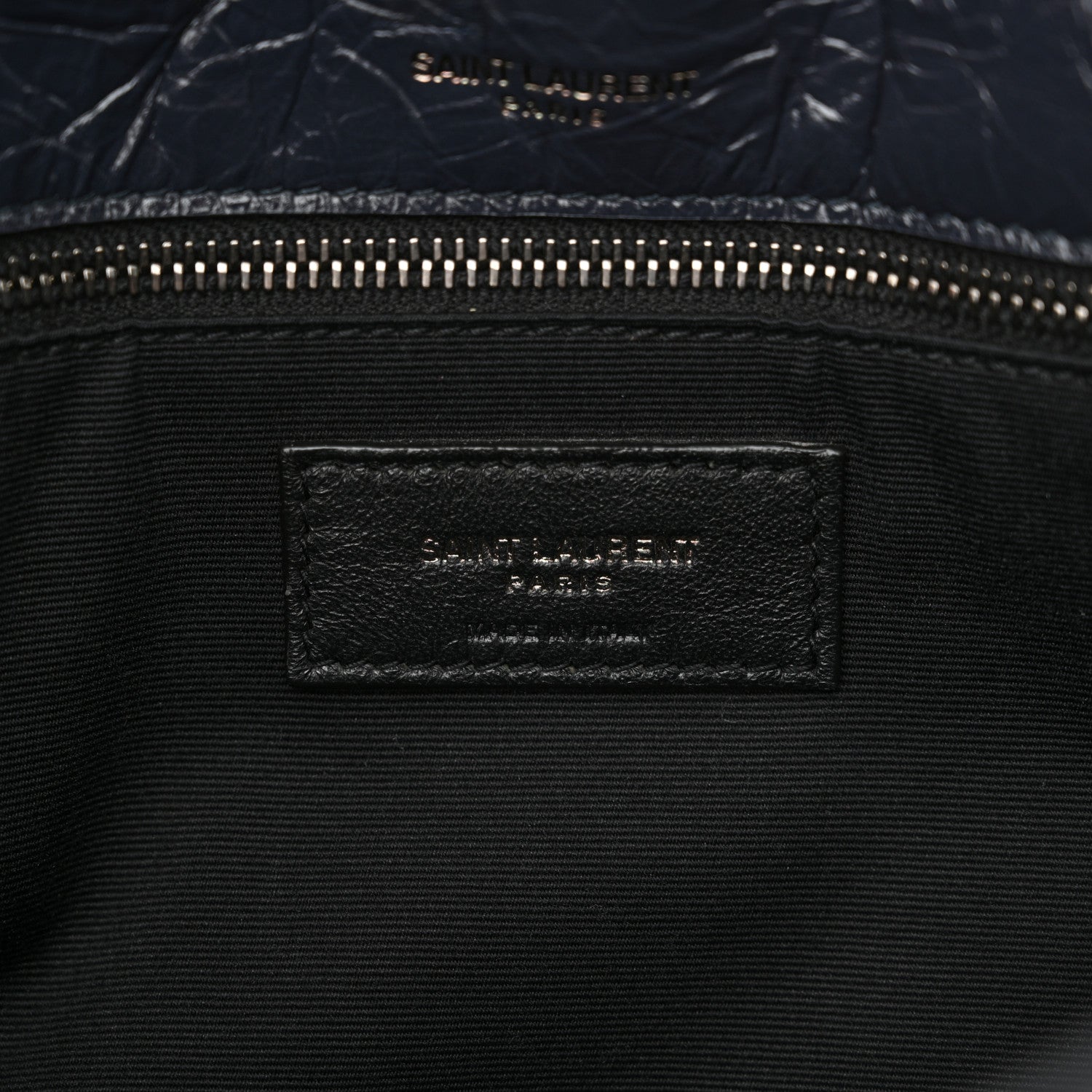 Saint Laurent Crinkled Calfskin Matelasse Monogram Medium Niki Chain Satchel Deep Marine 7 of 11