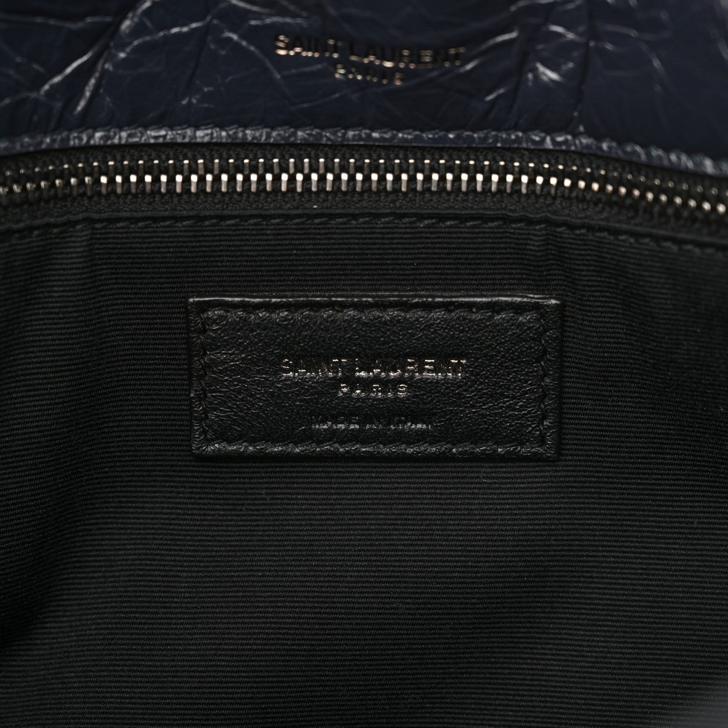 Crinkled Calfskin Matelasse Monogram Medium Niki Chain Satchel Deep Marine
