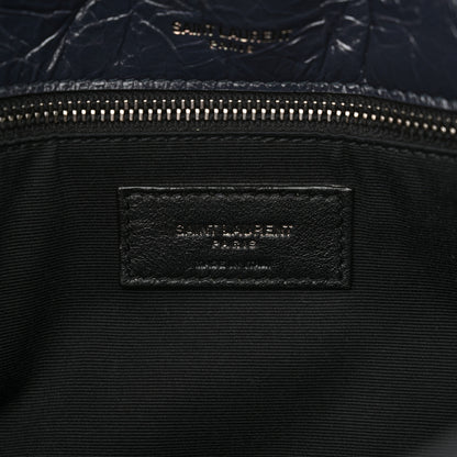 Saint Laurent Crinkled Calfskin Matelasse Monogram Medium Niki Chain Satchel Deep Marine 7 of 11