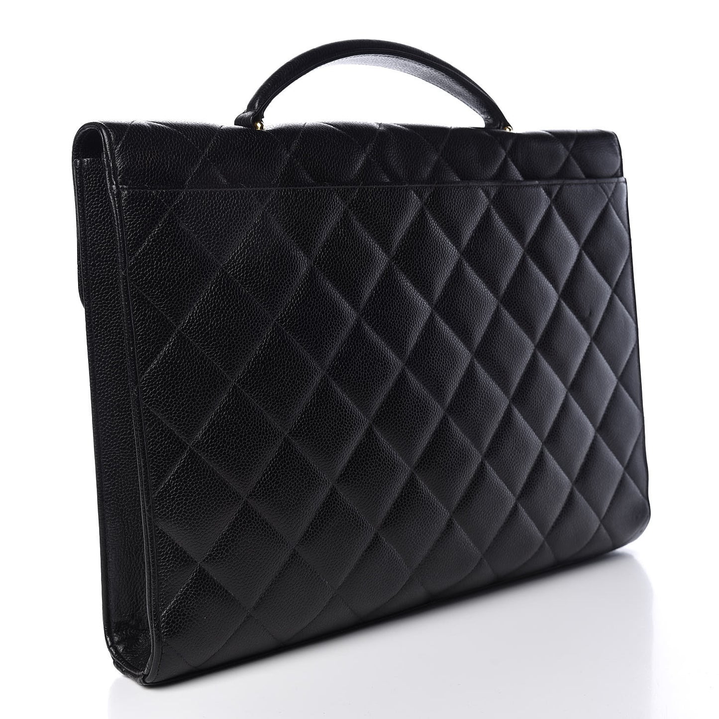 Caviar Quilted Briefcase Laptop Bag Black