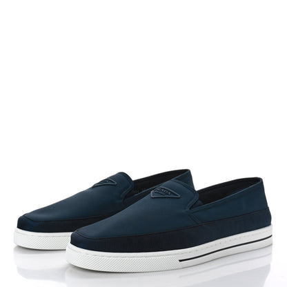 Prada Technical Nylon Triangle Logo Mens Slip On Sneakers 12 Oltremare 5 of 10