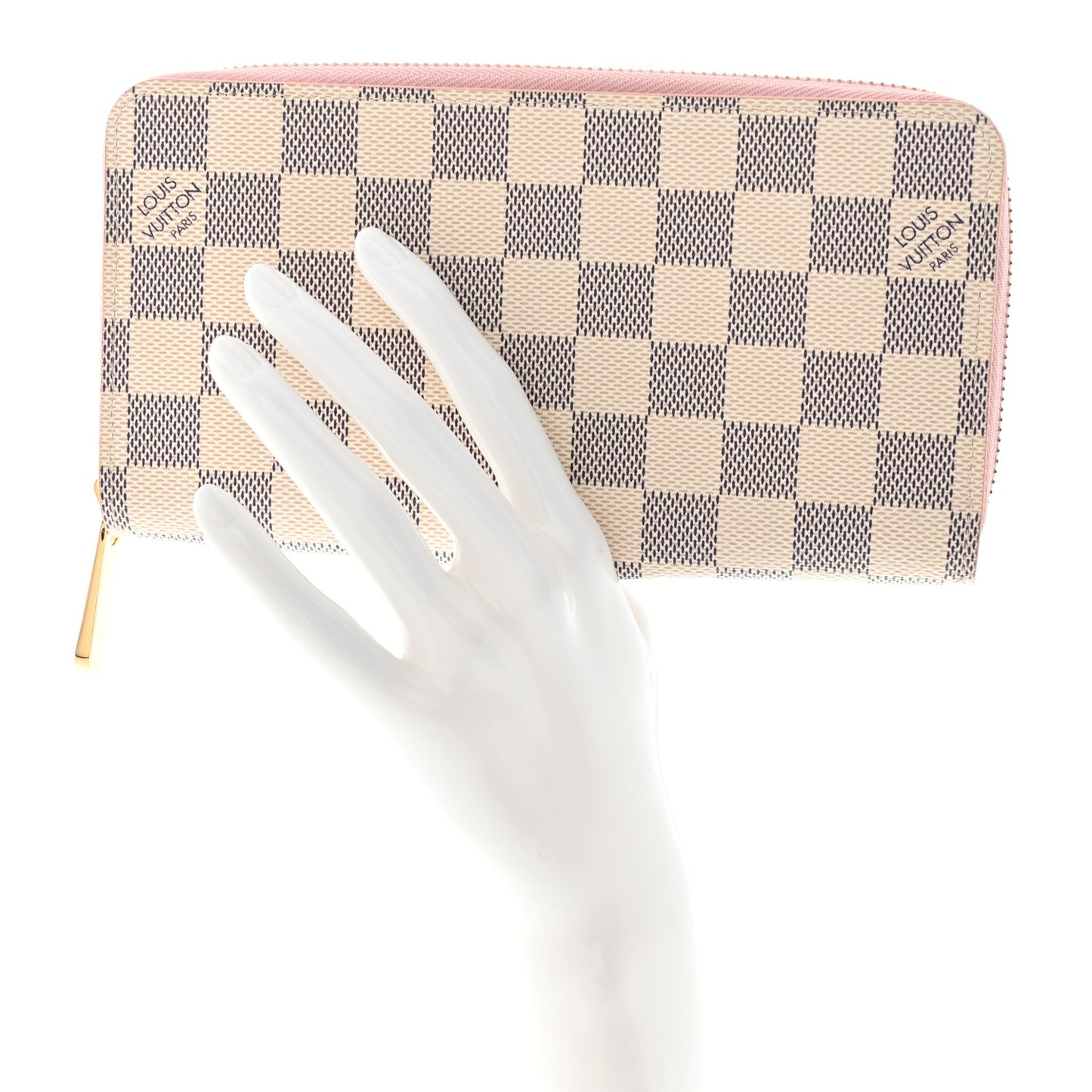Damier Azur Zippy Wallet Rose Ballerine