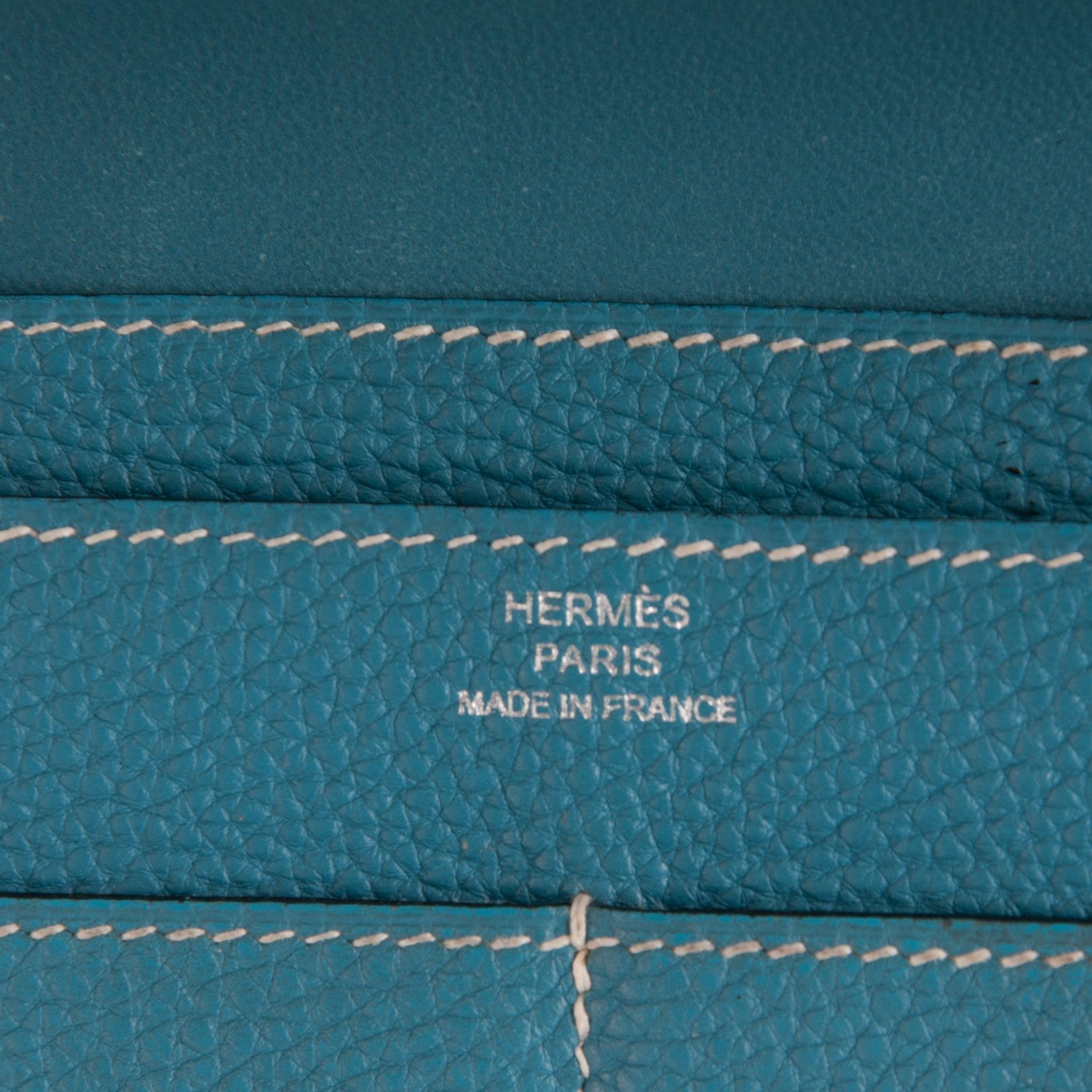 Hermes Togo Dogon Duo Wallet Blue Jean 6 of 9