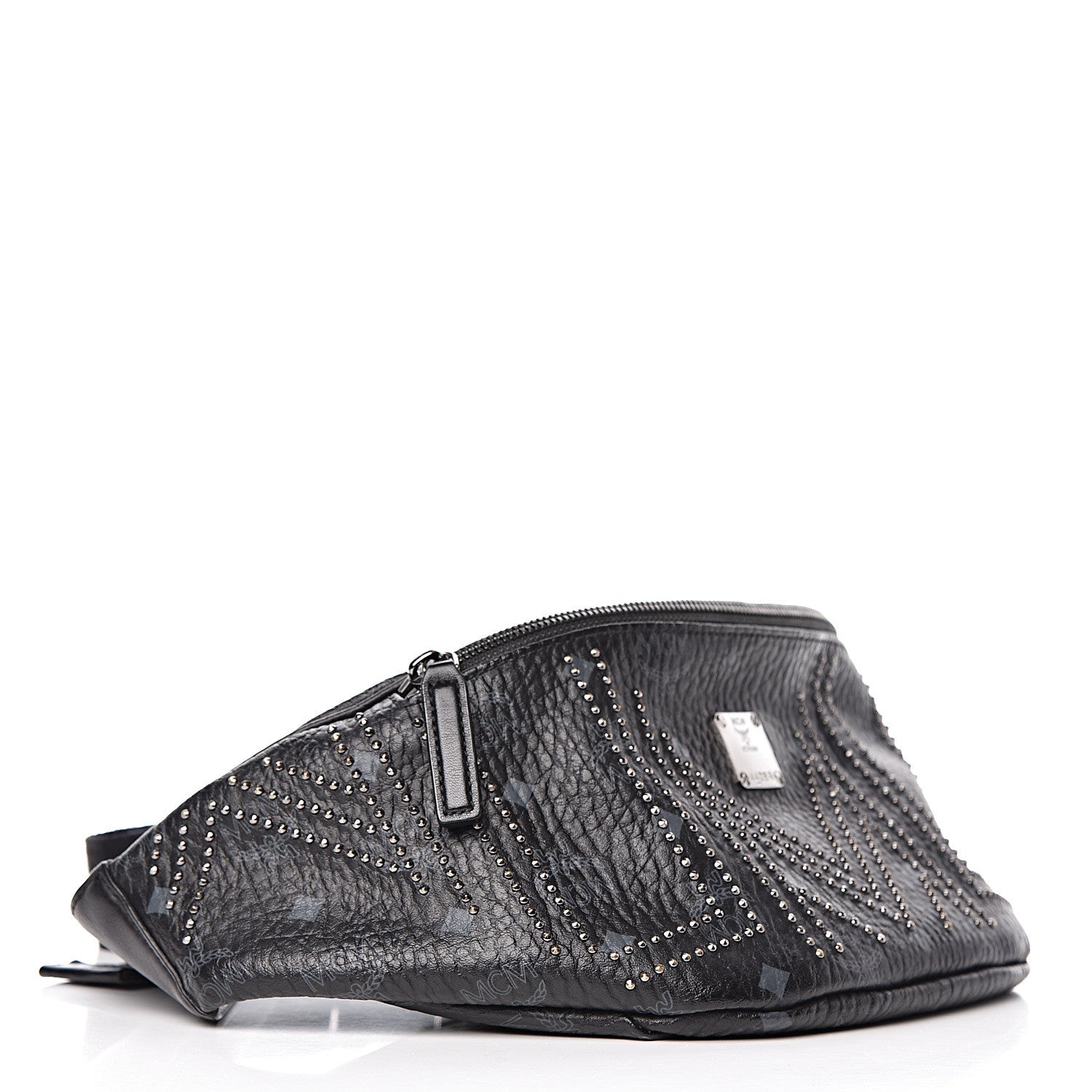 MCM Visetos Studded Belt Bag Black 4 of 9