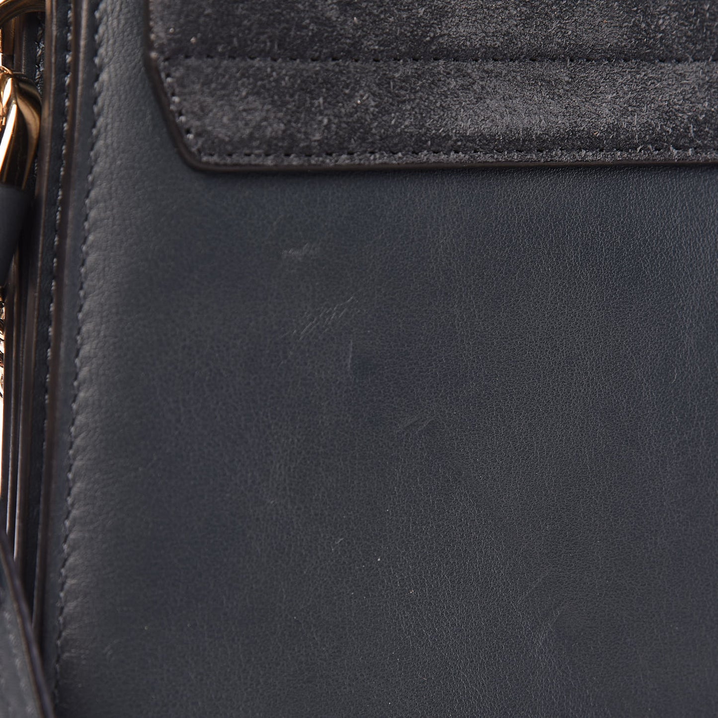 Suede Calfskin Medium Faye Shoulder Bag Silver Blue