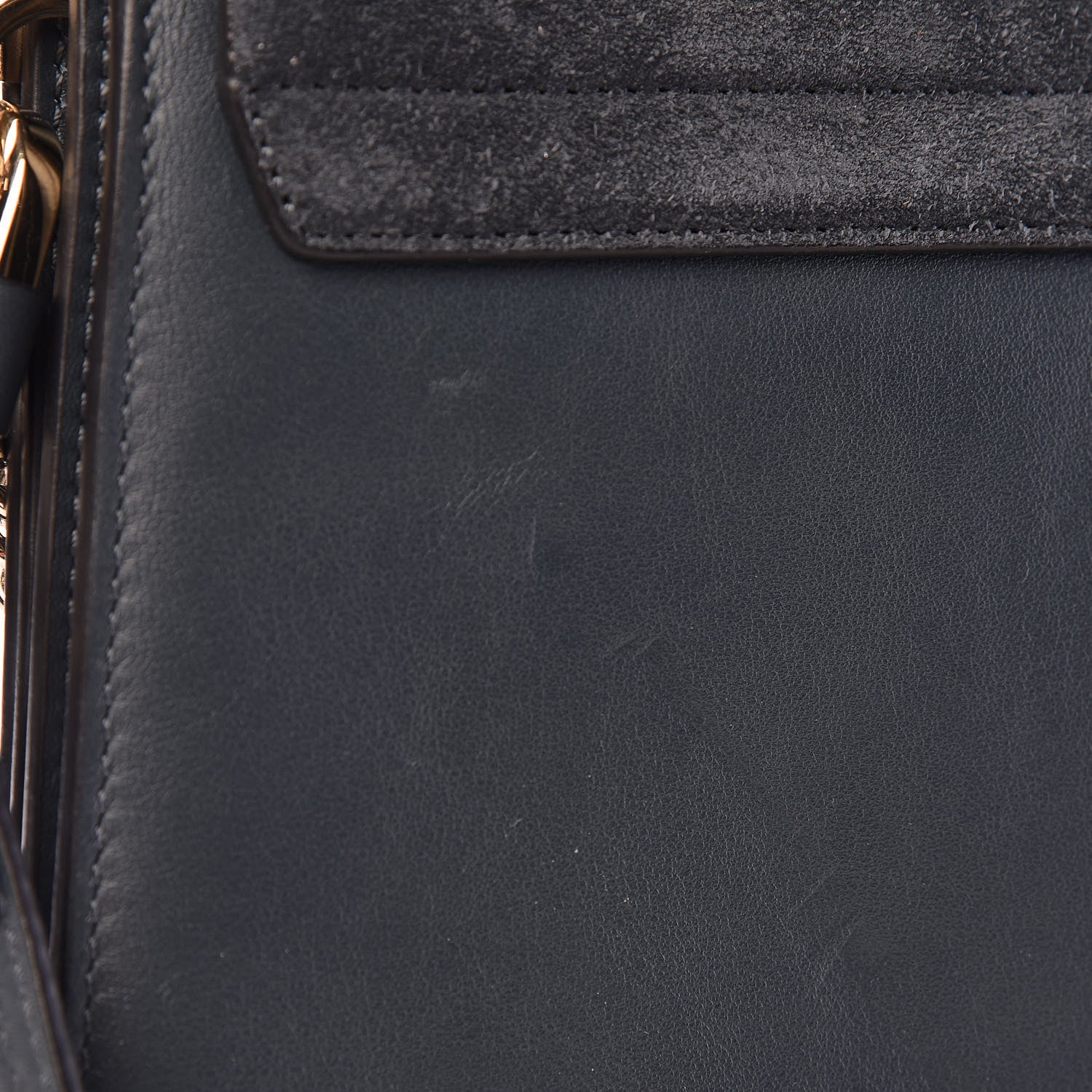 Chloe Suede Calfskin Medium Faye Shoulder Bag Silver Blue 13 of 16