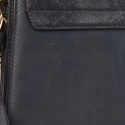 Chloe Suede Calfskin Medium Faye Shoulder Bag Silver Blue 13 of 16