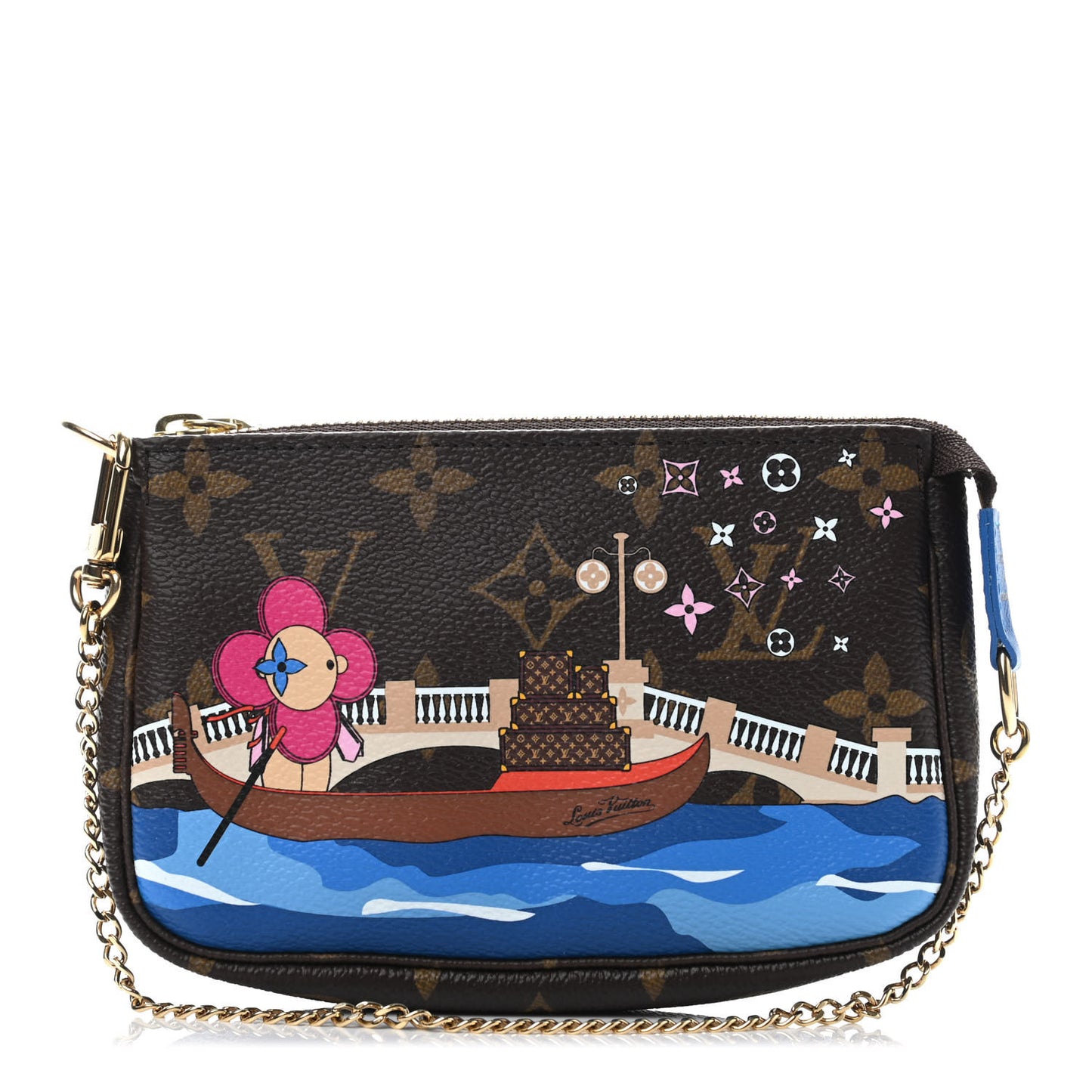 Monogram 2019 Christmas Animation Mini Venice Pochette Accessories Blue