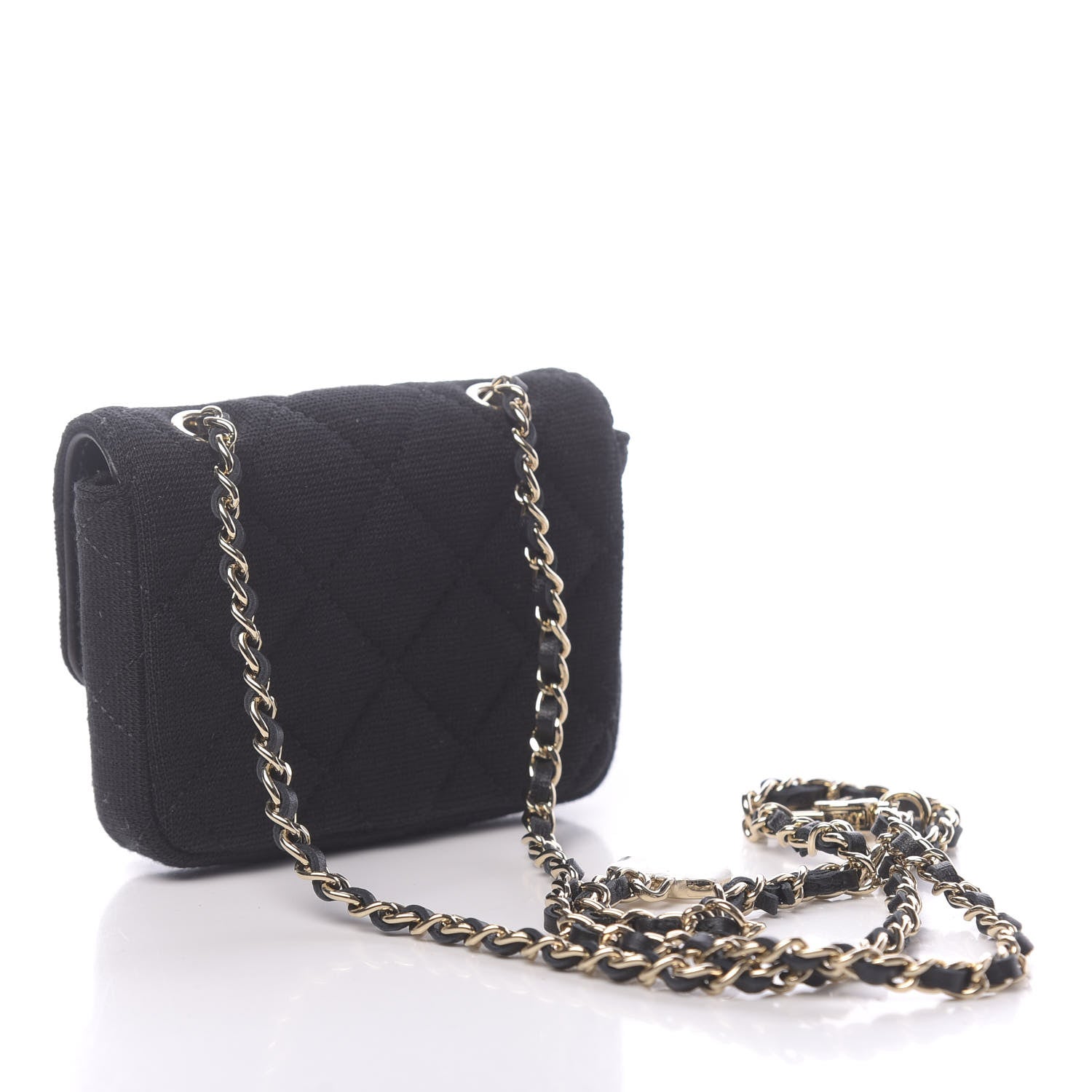 Chanel Jersey Quilted Belt Bag Black 2 of 11