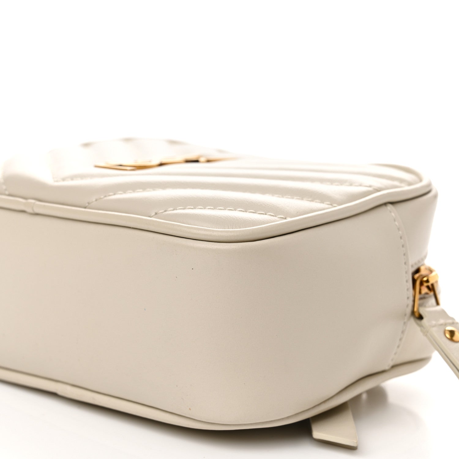 Saint Laurent Calfskin Matelasse Monogram Lou Belt Bag Ivory 10 of 11