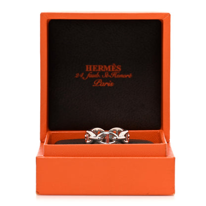 Hermes Sterling Silver PM Chaine d'Ancre Enchainee Band Ring 52 6 7 of 7