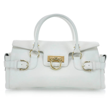 FASHIONPHILE SALVATOREFERRAGAMOLeatherGinaSatchelWhite 1 of 8