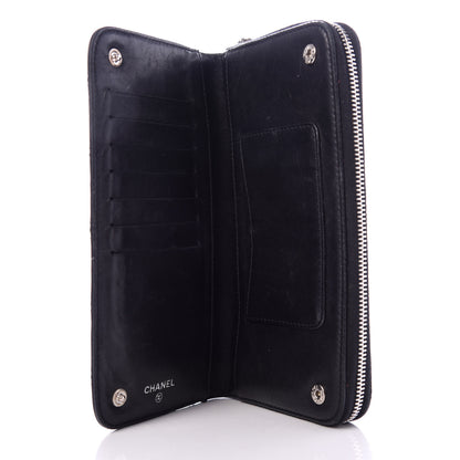 Chanel Aged Calfskin Quilted Paris New York PNY Wallet Black 5 of 8
