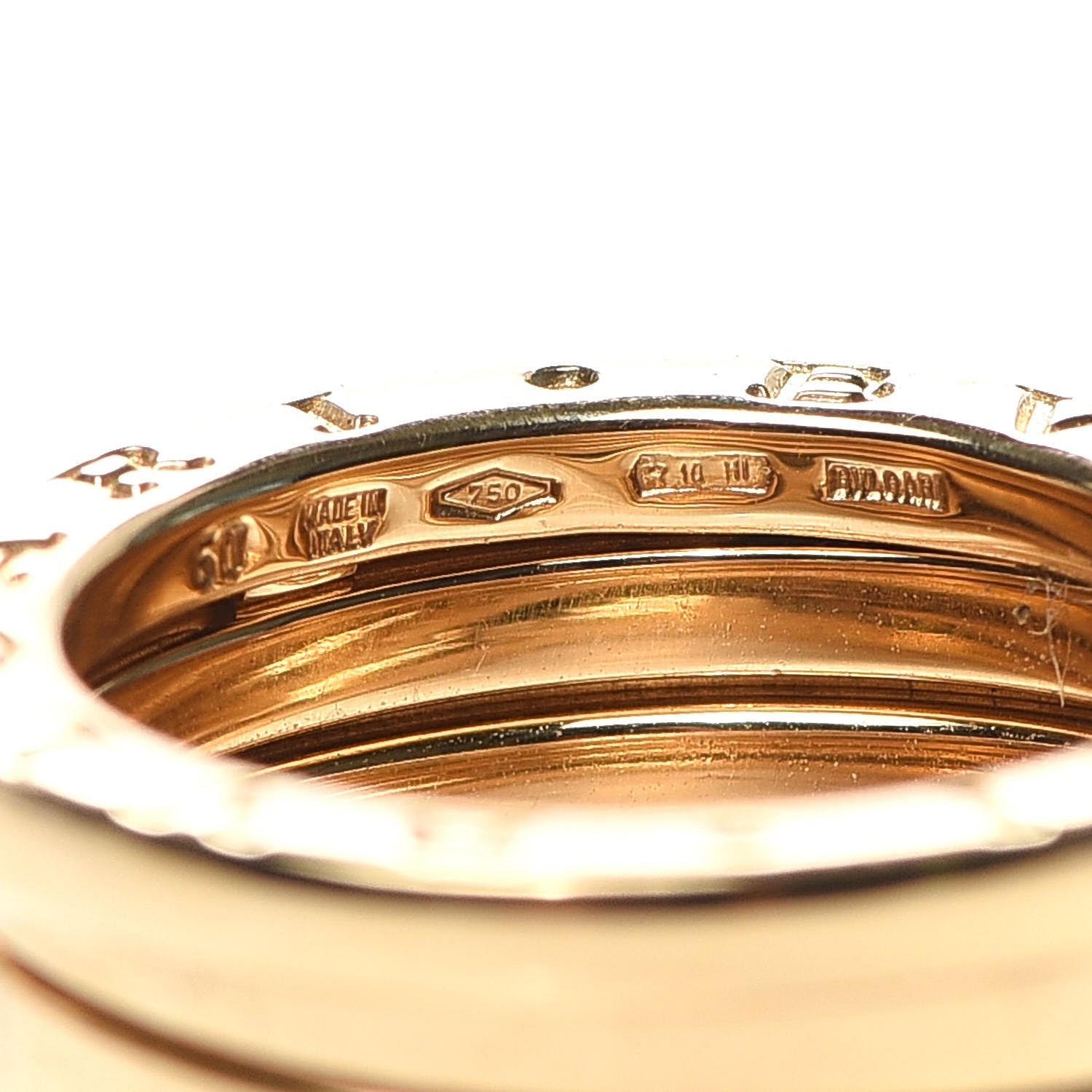 Bulgari 18K Yellow Gold B.Zero1 Three-Band Ring 50 5.25 4 of 4