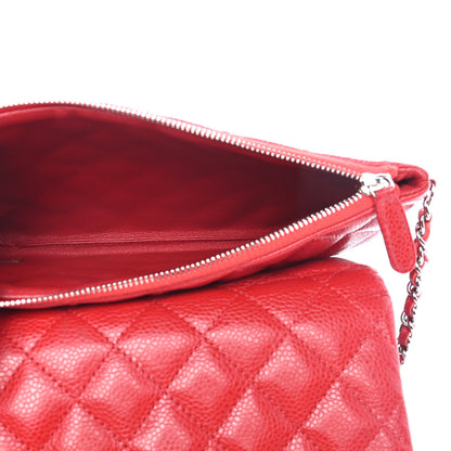 Chanel Caviar Quilted Daily Zip Crossbody Bag Red 4 of 4