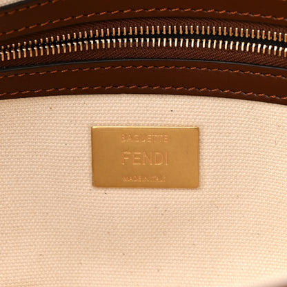 Fendi X SARA COLEMAN Canvas Vitello King Seta FF Fish Eye Embroidered Baguette Grezzo Multicolor Ghianda 6 of 11