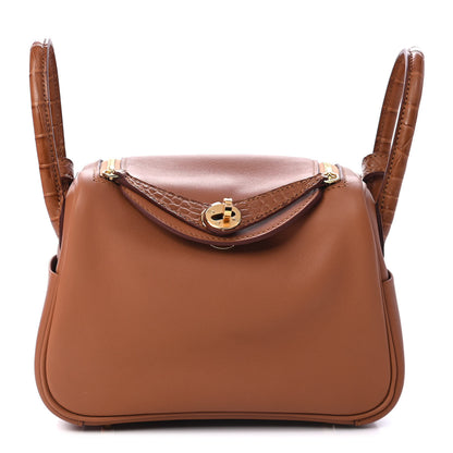 Hermes Matte Alligator Swift Mini Touch Lindy 20 Gold 1 of 9