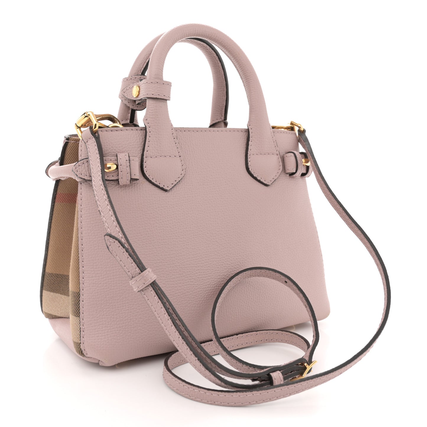 Grainy Calfskin House Check Baby Banner Tote Pale Orchid