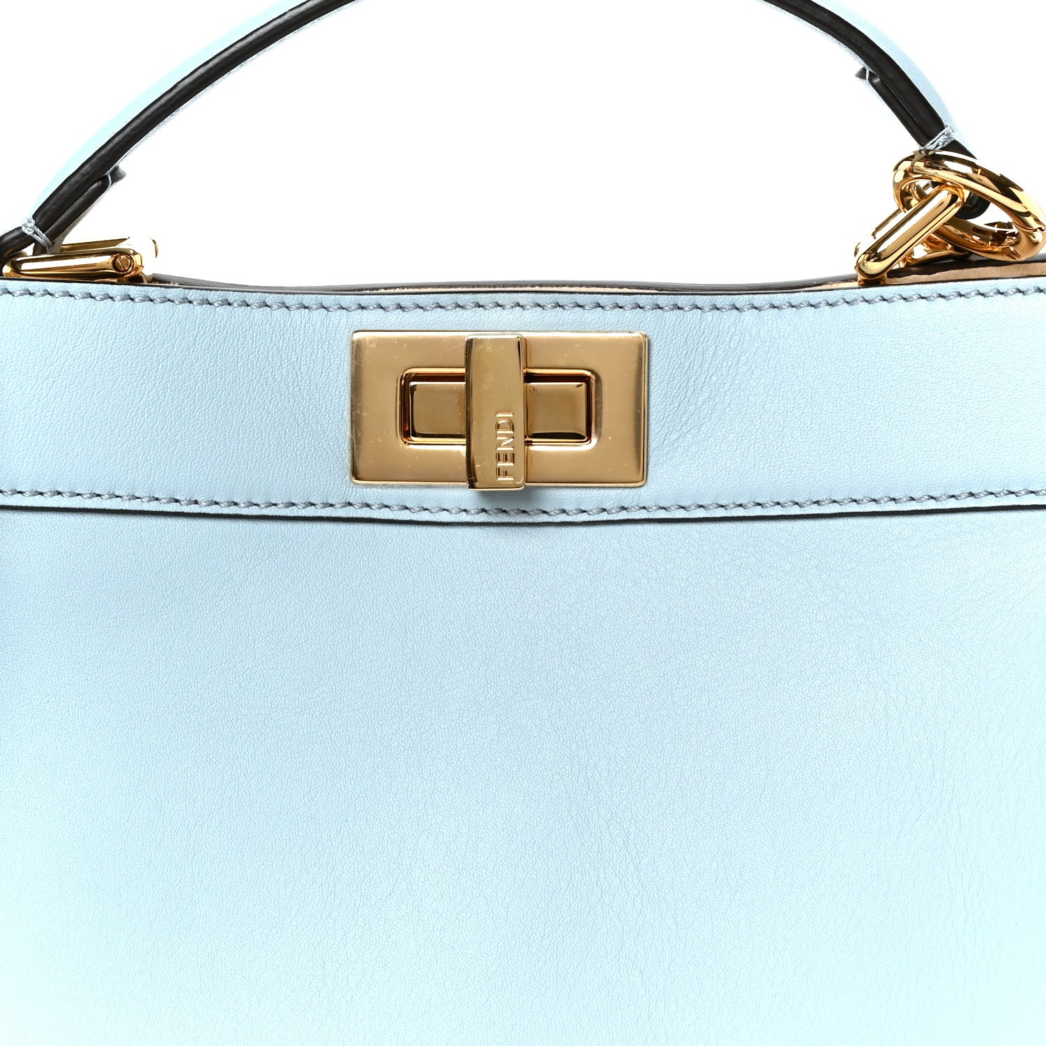 Fendi Vitello Seta Shiny Nappa Small Peekaboo I SEE U Satchel