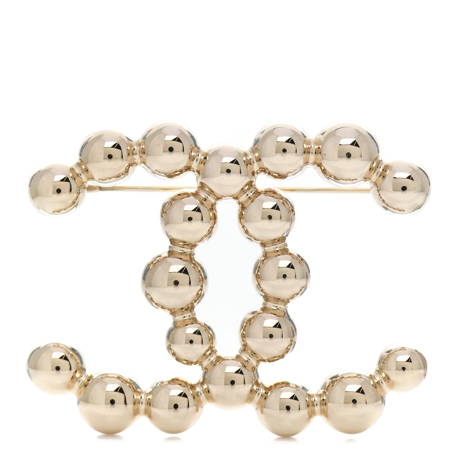 Chanel Metal Beaded CC Brooch Gold 1 of 4